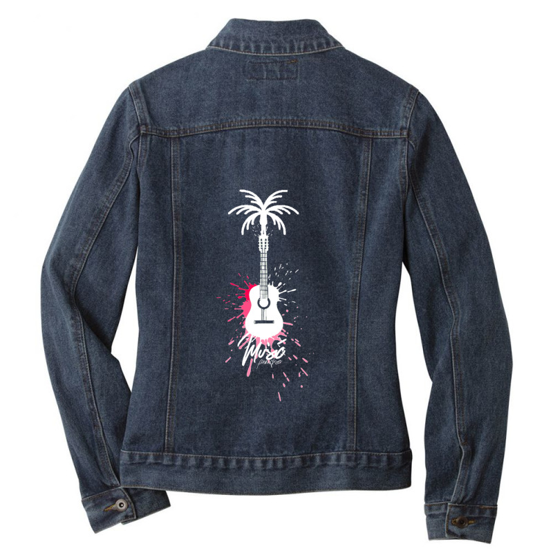 Guitar Music Instrumental For Gifts Ladies Denim Jacket by NANCYLTICKLE-SUMMERS | Artistshot