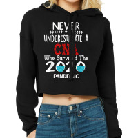 Never Underestimate A Cna Who Survived The 2020 Pa Cropped Hoodie | Artistshot