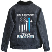 Pride U.s. Army   I'm A Proud Air Force Brother T Unisex Sherpa-lined Denim Jacket | Artistshot