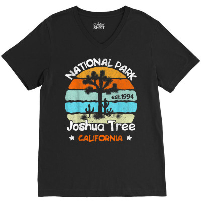 Joshua Tree California Us National Park Camping Hiking Tee T Shirt V-neck Tee Designed By Adam.troare