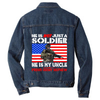 My Uncle Is A Soldier Hero Proud Army Nephew Milit Men Denim Jacket | Artistshot