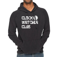 Clock Watcher Club (white On Black) Vintage Hoodie | Artistshot