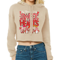 Sisters Before Misters Retro Galentine's Day Heart Cropped Hoodie | Artistshot