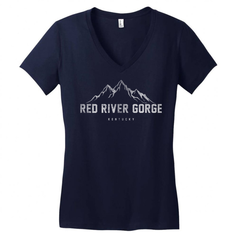 Distressed Red River Gorge Kentucky Long Sleeve T Women's V-Neck T-Shirt by calguaa | Artistshot