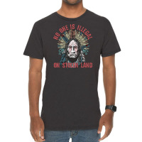 No One Is Illegal On Stolen Land American Indian Feather Headdress Vintage T-shirt | Artistshot