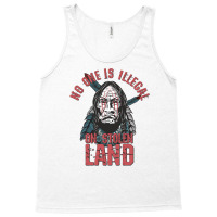 No One Is Illegal On Stolen Land Native American Red Paint At The Face Tank Top | Artistshot