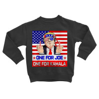 One For Joe One For Kamala Trump American Flag T S Toddler Sweatshirt | Artistshot