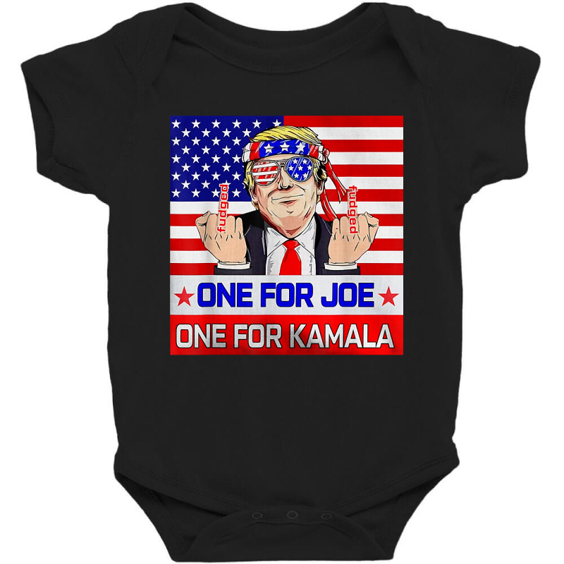 One For Joe One For Kamala Trump American Flag T S Baby Bodysuit | Artistshot