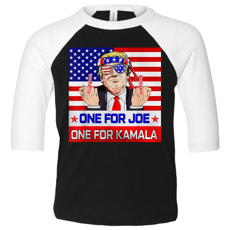 One For Joe One For Kamala Trump American Flag T S Toddler 3/4 Sleeve Tee | Artistshot