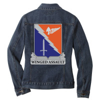 229th Aviation Regiment Winged Assault Ladies Denim Jacket | Artistshot