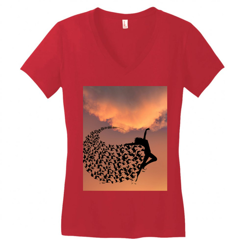 Flying Women's V-neck T-shirt | Artistshot