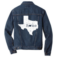 Texas Home T Shirt Distressed Tx Map With Heart T Men Denim Jacket | Artistshot