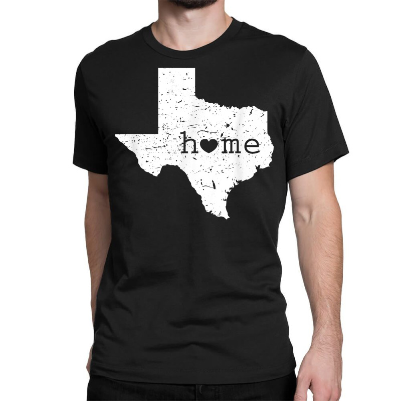 Texas Home T Shirt Distressed Tx Map With Heart T Classic T-shirt | Artistshot