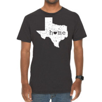 Texas Home T Shirt Distressed Tx Map With Heart T Vintage T-shirt | Artistshot