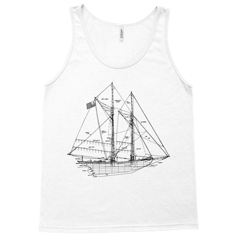 Sailing Shirt Vintage Blueprint Sailboat Yachting Tank Top | Artistshot