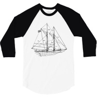 Sailing Shirt Vintage Blueprint Sailboat Yachting 3/4 Sleeve Shirt | Artistshot