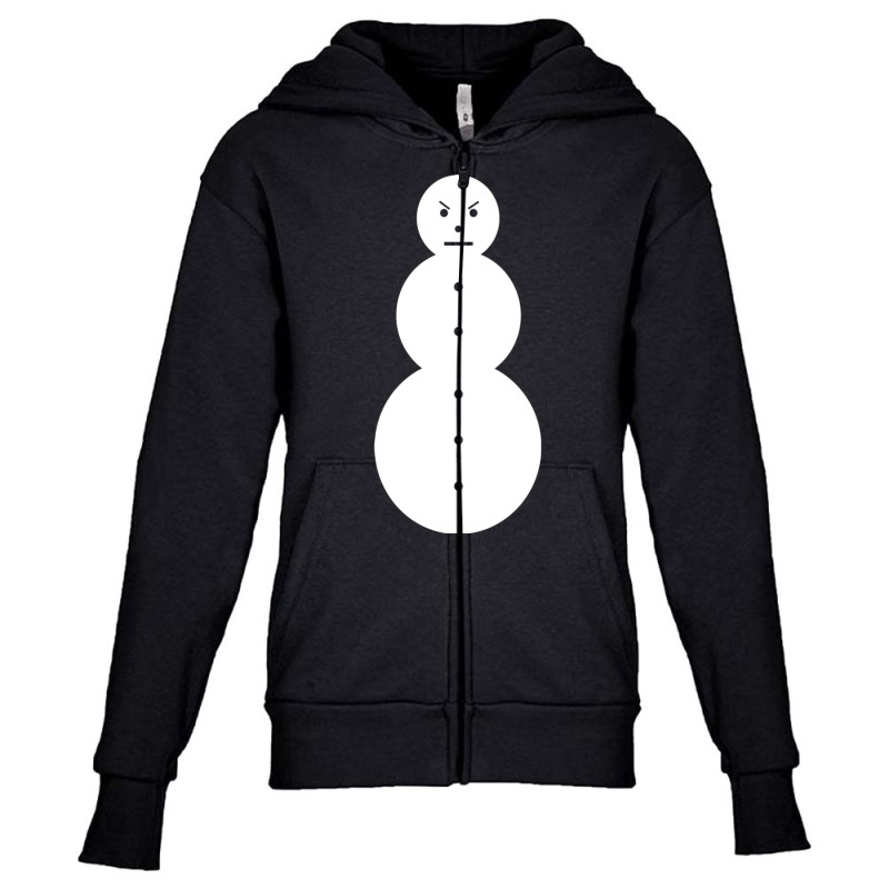 Funny Angry Snowman Shirt   The Jeezy Snowman Long Youth Zipper Hoodie by calguaa | Artistshot