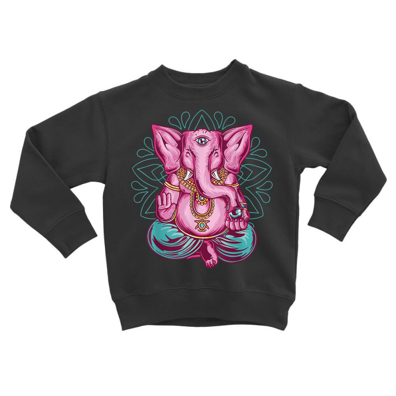 Elephant Meditation Mandala Ornament Lotus Seat Yo Toddler Sweatshirt by doets | Artistshot