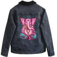 Elephant Meditation Mandala Ornament Lotus Seat Yo Unisex Sherpa-lined Denim Jacket | Artistshot