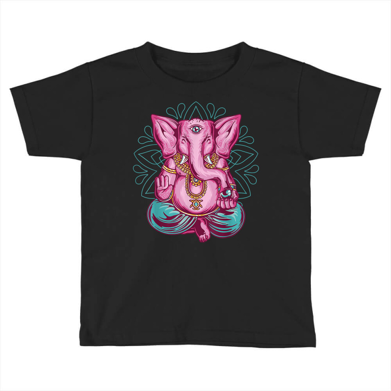 Elephant Meditation Mandala Ornament Lotus Seat Yo Toddler T-shirt by doets | Artistshot