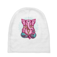 Elephant Meditation Mandala Ornament Lotus Seat Yo Baby Beanies | Artistshot