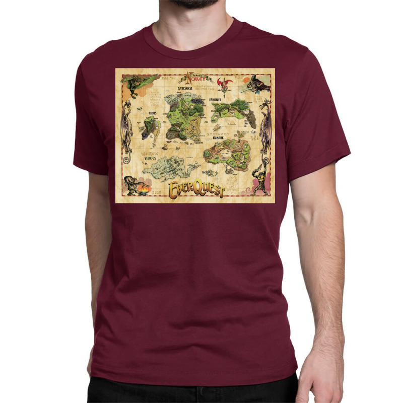 Everquest World Of Norrath Map Classic T-shirt | Artistshot