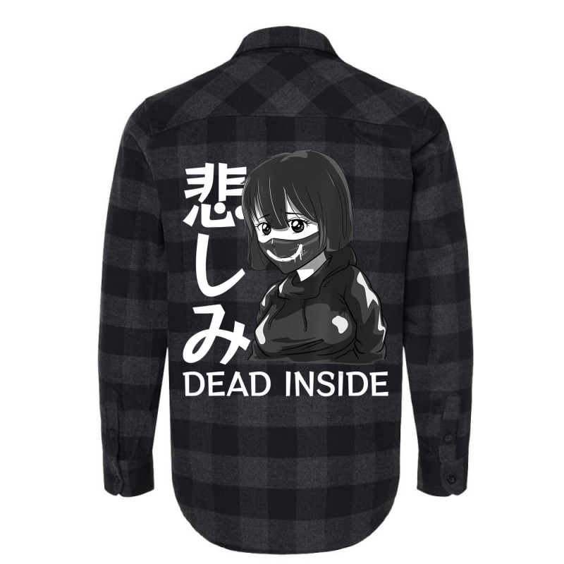 Dead Inside Japanese Sad Anime Girl Soft Grunge Em Flannel Shirt | Artistshot