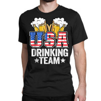 Usa Drinking Team Us American Flag 4th Of July Bee Classic T-shirt | Artistshot