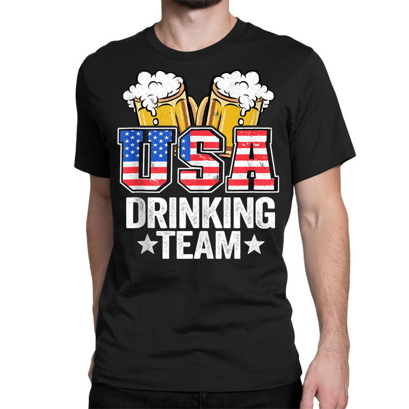 Usa Drinking Team Us American Flag 4th Of July Bee Classic T-shirt | Artistshot