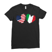 Usa Italy Flag Heart Valentines Day Italian Americ Ladies Fitted T-shirt | Artistshot