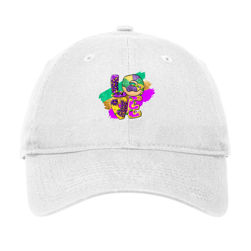 Peace Love King Cake Mardi Gras Men Women Kids T S Adjustable Cap | Artistshot