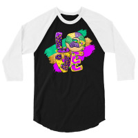 Peace Love King Cake Mardi Gras Men Women Kids T S 3/4 Sleeve Shirt | Artistshot