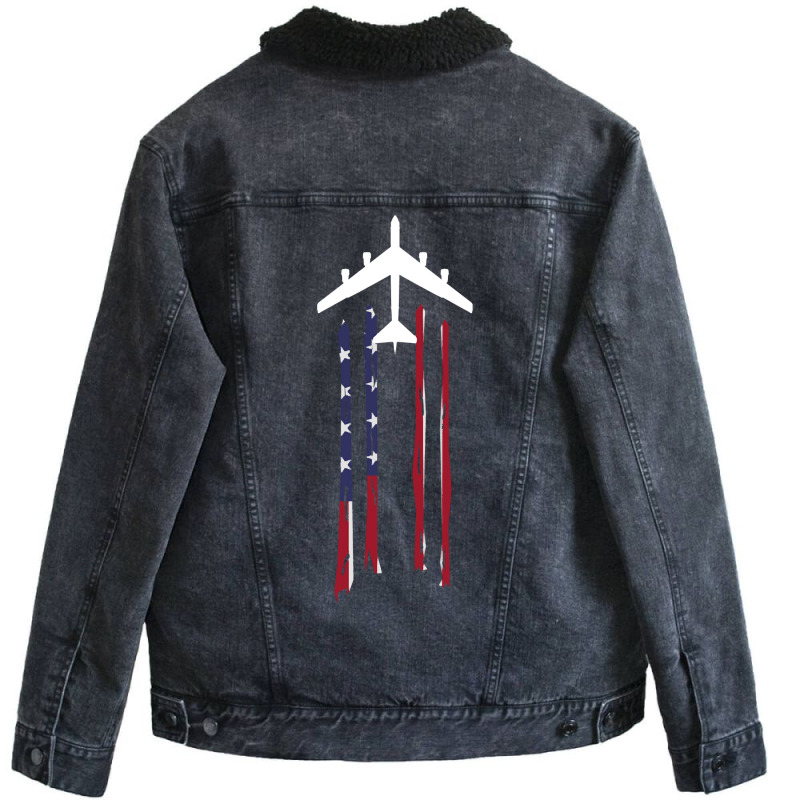 Trending B-52 Stratofortress Bomber Us Flag-eebnj Unisex Sherpa-Lined Denim Jacket by centralfantast | Artistshot