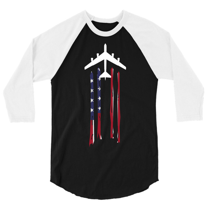 Trending B-52 Stratofortress Bomber Us Flag-eebnj 3/4 Sleeve Shirt by centralfantast | Artistshot