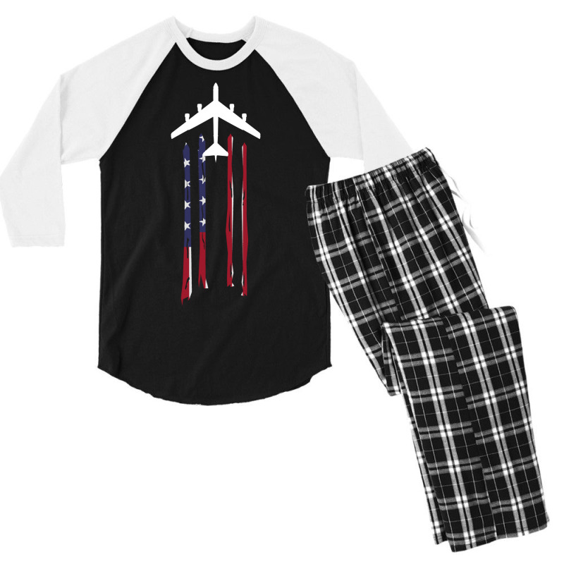 Trending B-52 Stratofortress Bomber Us Flag-eebnj Men's 3/4 Sleeve Pajama Set by centralfantast | Artistshot