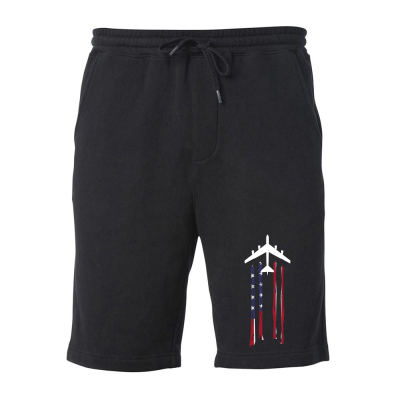 Trending B-52 Stratofortress Bomber Us Flag-eebnj Fleece Short by centralfantast | Artistshot