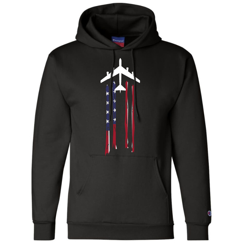 Trending B-52 Stratofortress Bomber Us Flag-eebnj Champion Hoodie by centralfantast | Artistshot