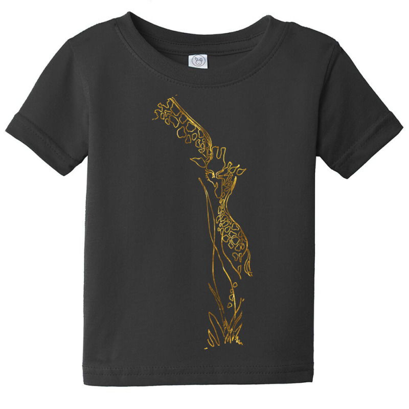 Limited Edition Giraffe Love Black & Gold Baby Tee by rebeccacameron | Artistshot