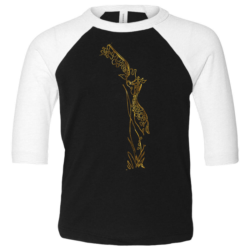 Limited Edition Giraffe Love Black & Gold Toddler 3/4 Sleeve Tee by rebeccacameron | Artistshot