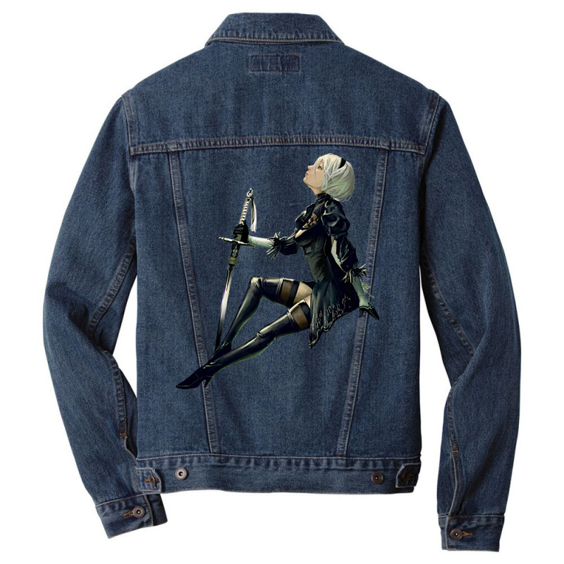 Nier Automata Yorha No.2 Type B (2b) Men Denim Jacket by rotaewinga | Artistshot