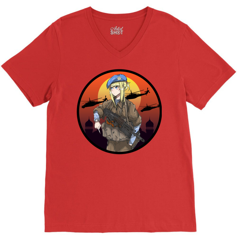 Soviet Airborne Girl V-Neck Tee by behekghumet | Artistshot