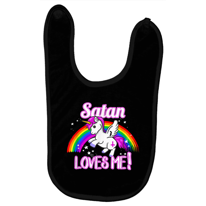 Satan Loves Me  Unicorn Religion Non Believer God Baby Bibs by refahnes | Artistshot