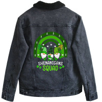 Shenanigans Squad Funny St. Patricks Day Matching  Unisex Sherpa-lined Denim Jacket | Artistshot