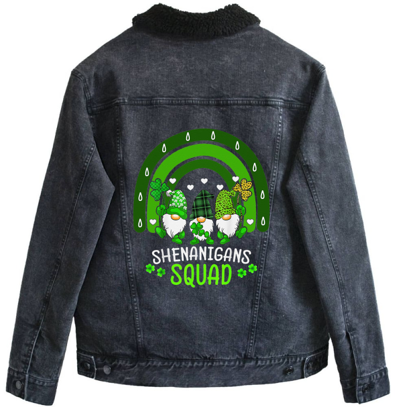 Shenanigans Squad Funny St. Patricks Day Matching  Unisex Sherpa-lined Denim Jacket | Artistshot