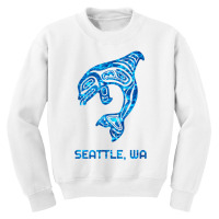 Seattle Washington Native American Indian Orca Kil Youth Sweatshirt | Artistshot