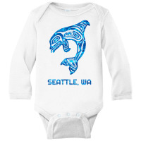 Seattle Washington Native American Indian Orca Kil Long Sleeve Baby Bodysuit | Artistshot