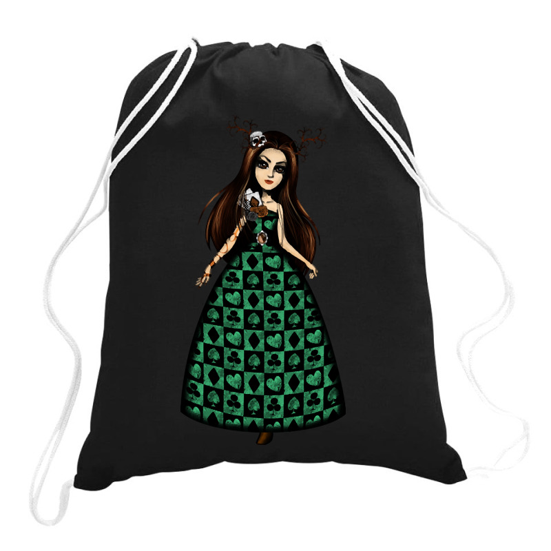 Hot Trend Girl With Skull Fantasy Gothic Girl Drawstring Bags | Artistshot