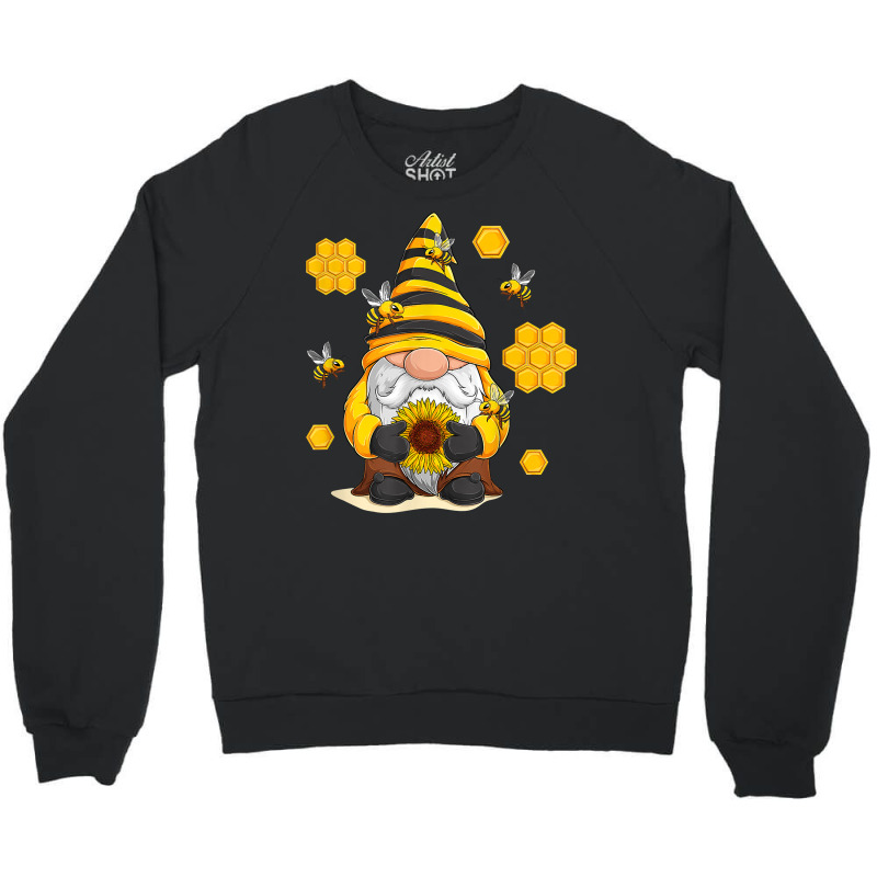 Sunflower Gnome With Bee And Honey Hippie T Shirt Crewneck Sweatshirt | Artistshot