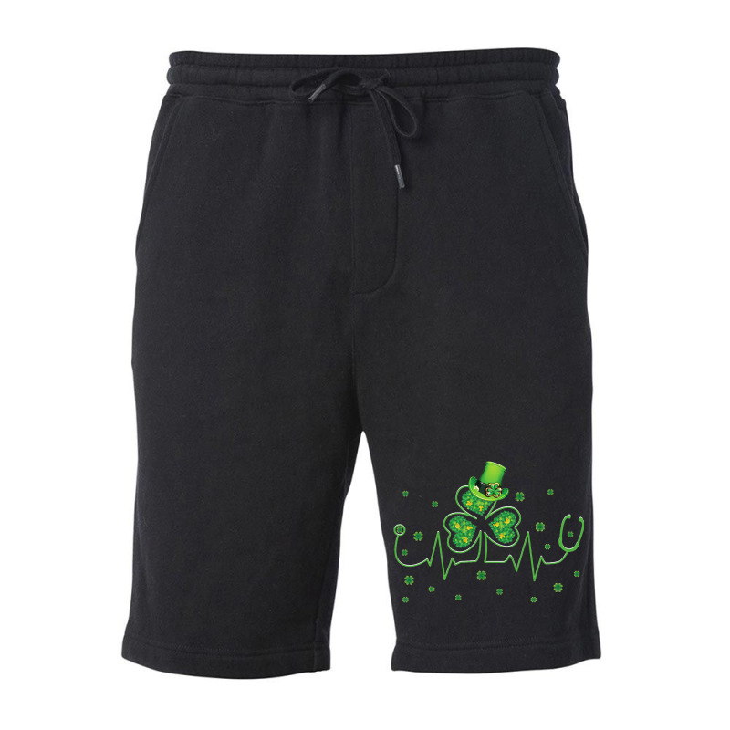 St Patricks Day Clover Heartbeat Irish Nurse Shamr Fleece Short | Artistshot