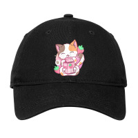 Strawberry Shake Strawberry Milk Cat Kawaii Neko A Adjustable Cap | Artistshot